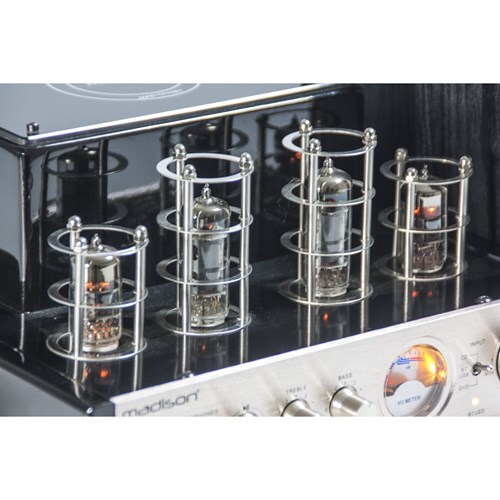 Amplificateur stéréo à tubes 2x25W - USB & Entrées Ligne - Design vintage