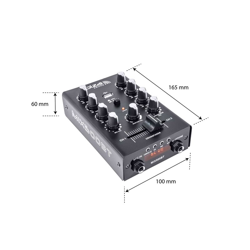 Table de mixage DJ 2 canaux avec EQ & Crossfader enregistrement