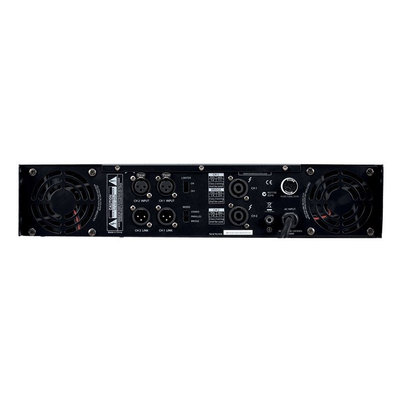 Ampli de puissance professionnel 2 x 250W 8 ohms - arrière