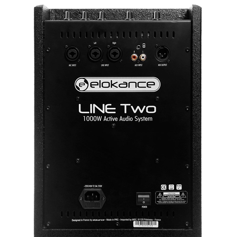 Système audio colonne 1000W - Récepteur Bluetooth - Elokance - Line Two arrière
