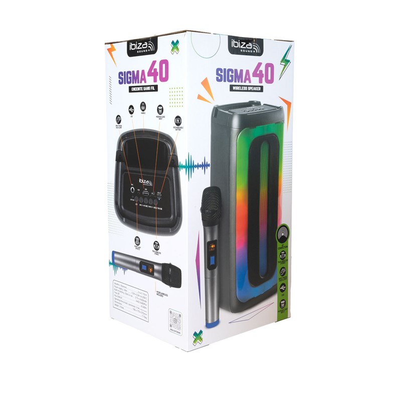 BT SPEAKER 40W, TWS, USB, SD, WIRELESS MIC - pack