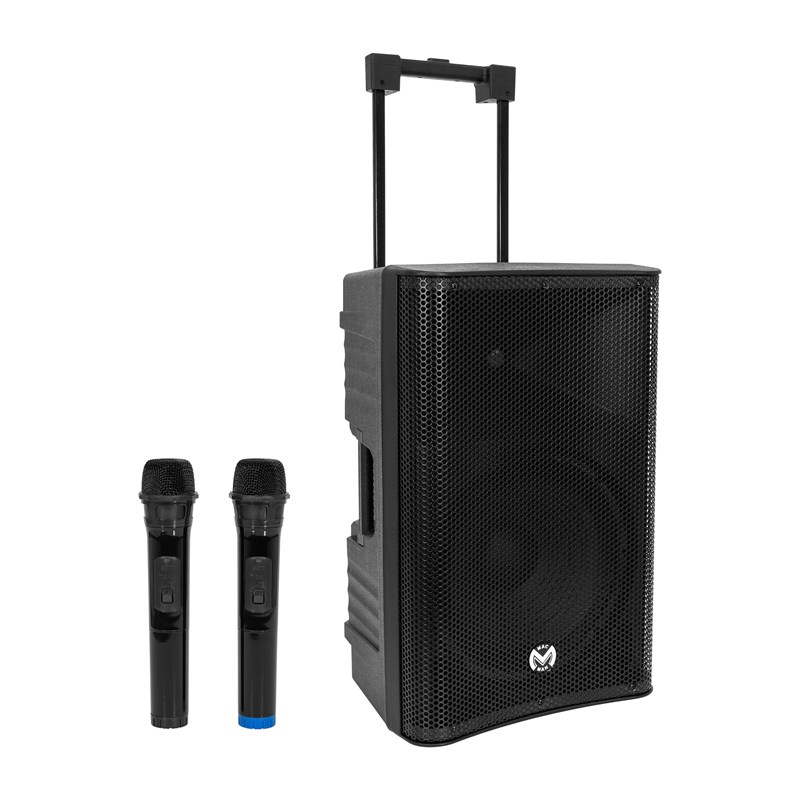 Enceinte portable 12” 500W - 2 micros sans fil - Bluetooth Rechargeable