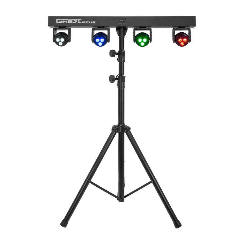 Barre d'animation 4 lyres Beam & Wash - DMX - Pied projecteur