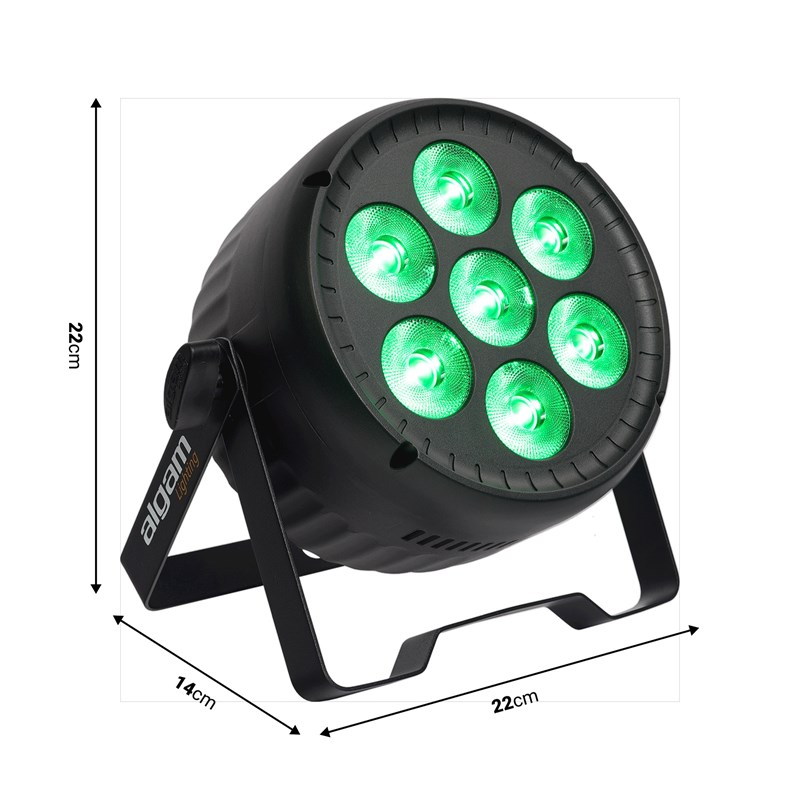 PAR LED Wash 4-en-1 - 7 x 30W RGBWW Angle 35° dimensions