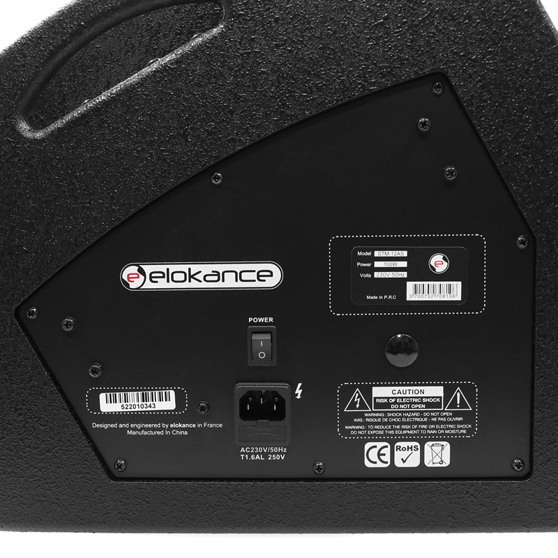 Enceinte retour scène 180W - Compacte & Filtre anti-larsen - connectique Elokance - STM 12AS