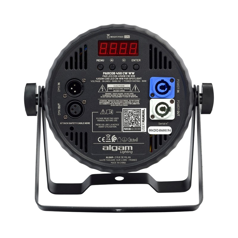 Projecteur PAR - 4 LED COB 50W - Blanc Chaud / Froid motorisé