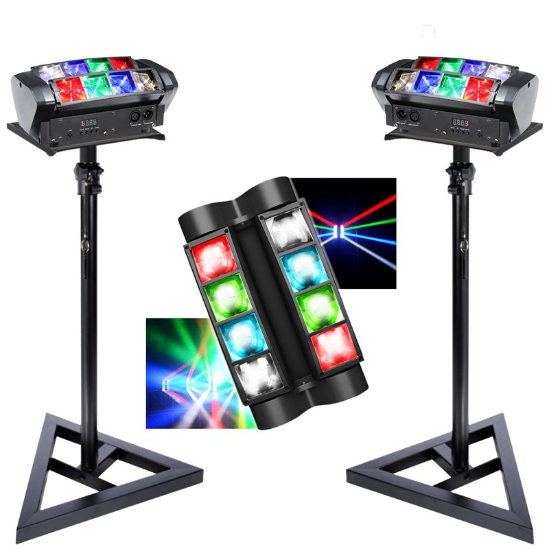 Pack 2 Effets Spider RGBW - 2 Supports Réglables