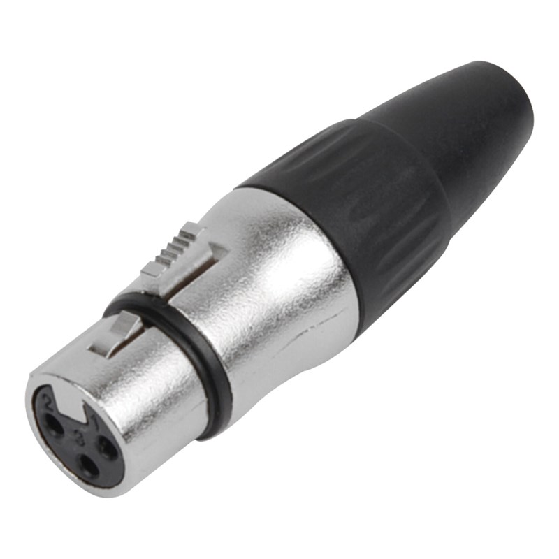 Fiche XLR femelle professionnelle embout métal - XLR-FHQ