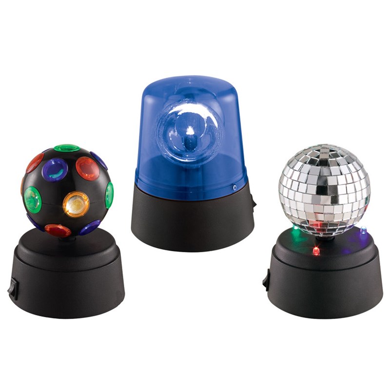 Pack 3 mini effets lumière LED - Boule, Disco, Gyro