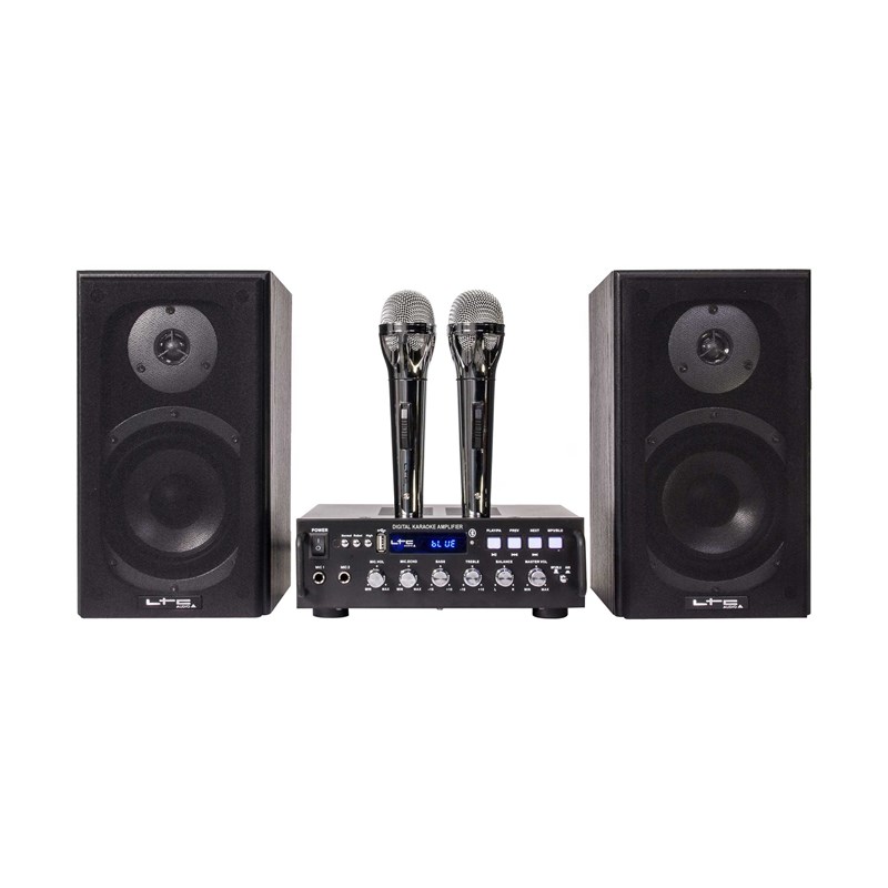 Pack Karaoké 2x75W - 2 enceintes, 2 micros & 1 ampli bluetooth