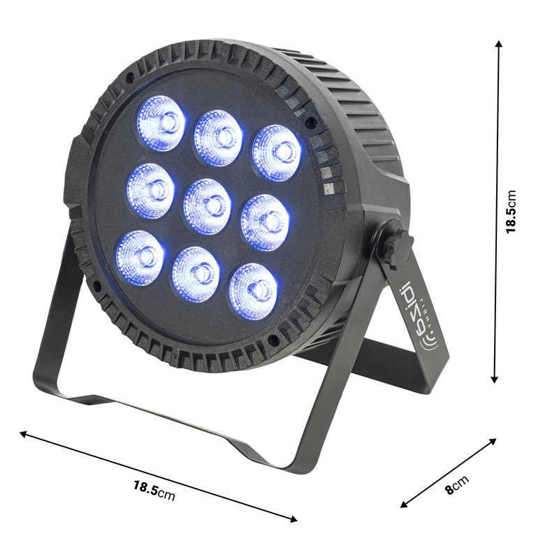 Projecteur PAR LED 9x6W RGBW - Dimensions