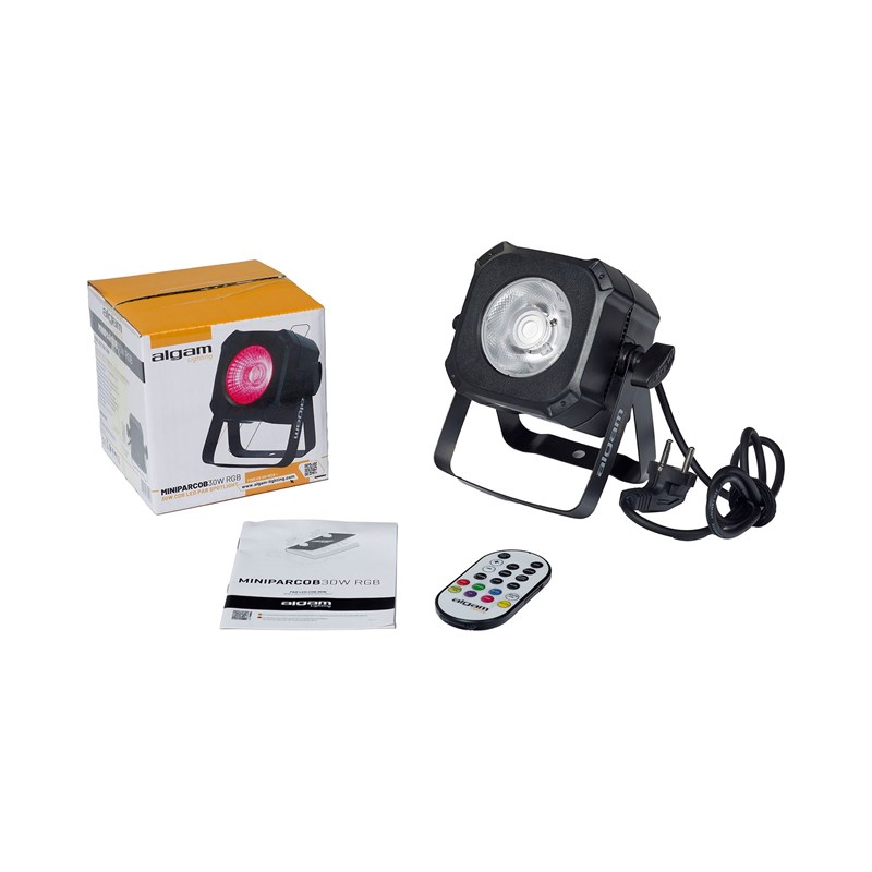 Projecteur PAR COB LED WASH 30W RGB Compact - Algam Lighting LAL MINIPARCOB30-RGB télécommande acces