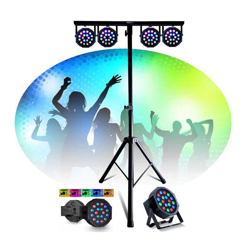 Pack pied lumière - 4 PAR RGB DMX