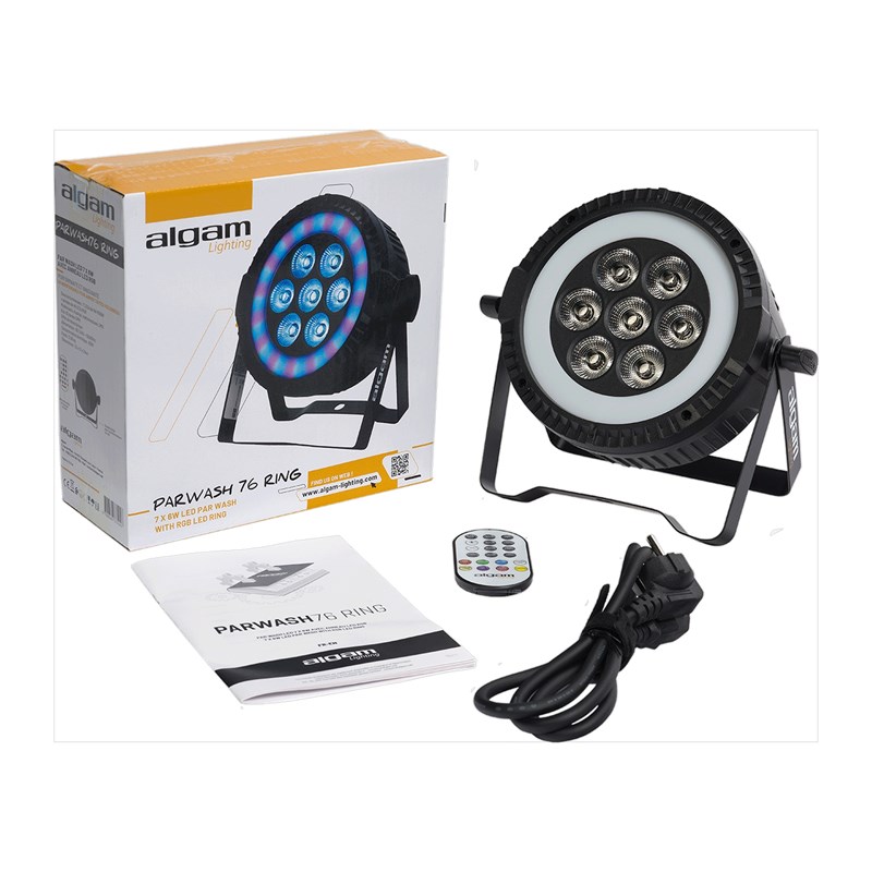 Projecteur PAR LED Wash - 7x 6W - Anneau LED RVB contrôle