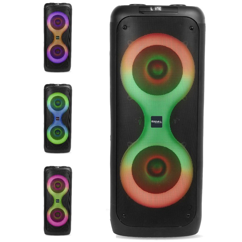 Pack Enceinte sur batterie Bluetooth Active 700W USB SD TWS Ibiza COLUMBA700 - Pied Lumière DJ - Jeu