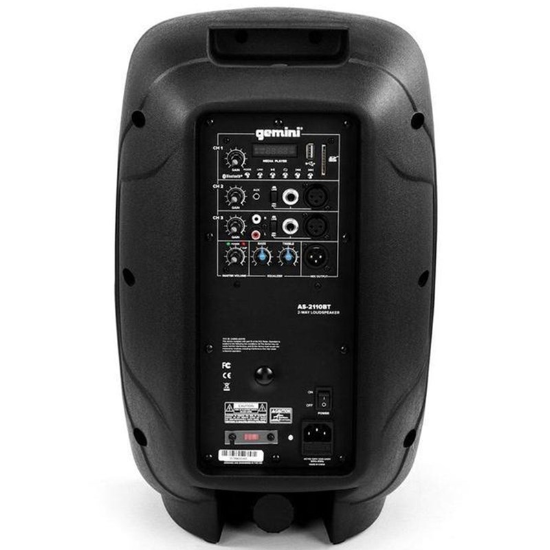 Enceinte active 10" 1000W Bluetooth noir- arrière