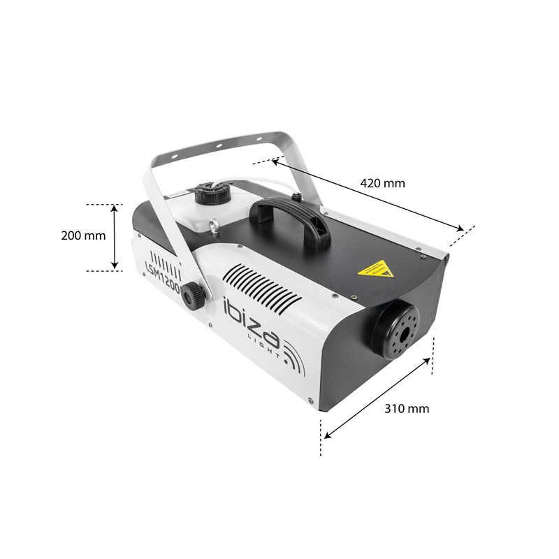 Machine à fumée pro 1200W - DMX, programmable, 2 télécommandes Ibiza