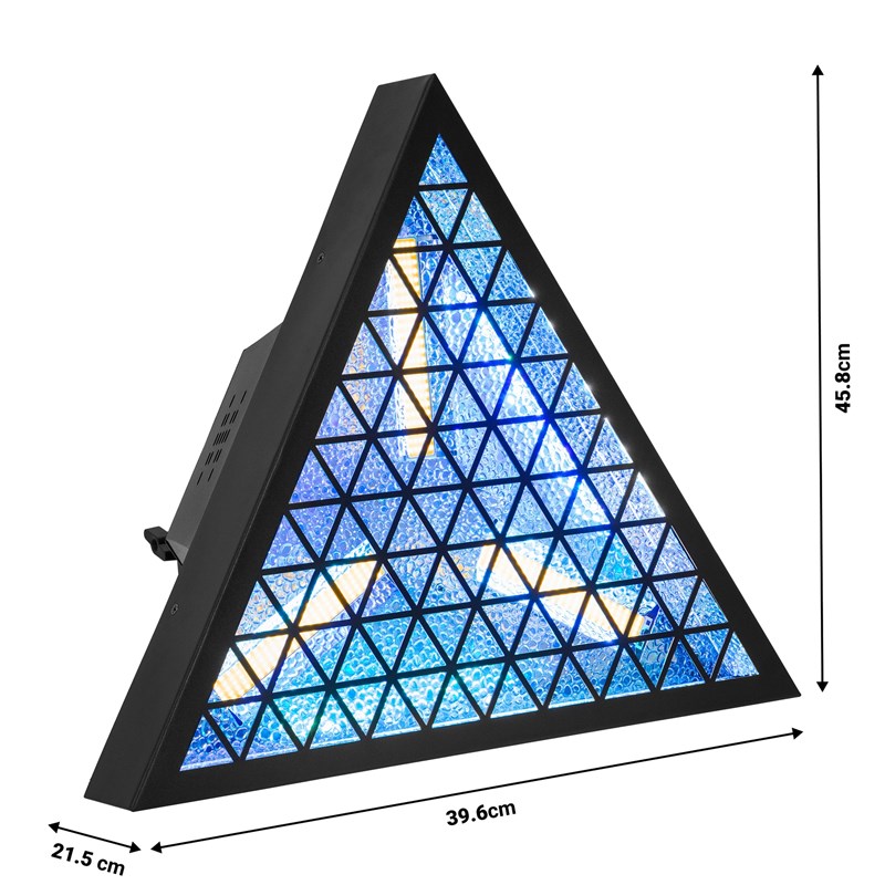 Effet LED triangulaire - 3x60W ambre + 24 RGB - Amber-T - dimensions