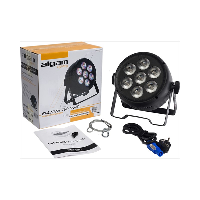 PAR LED Wash 4-en-1 - 7 x 30W RGBWW Angle 35°accessoires