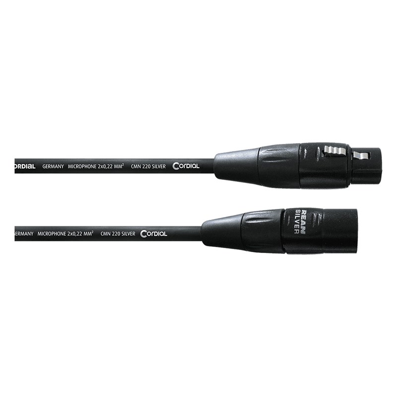 Câble micro XLR m/f 10 m noir blindé - 80 Ω/km