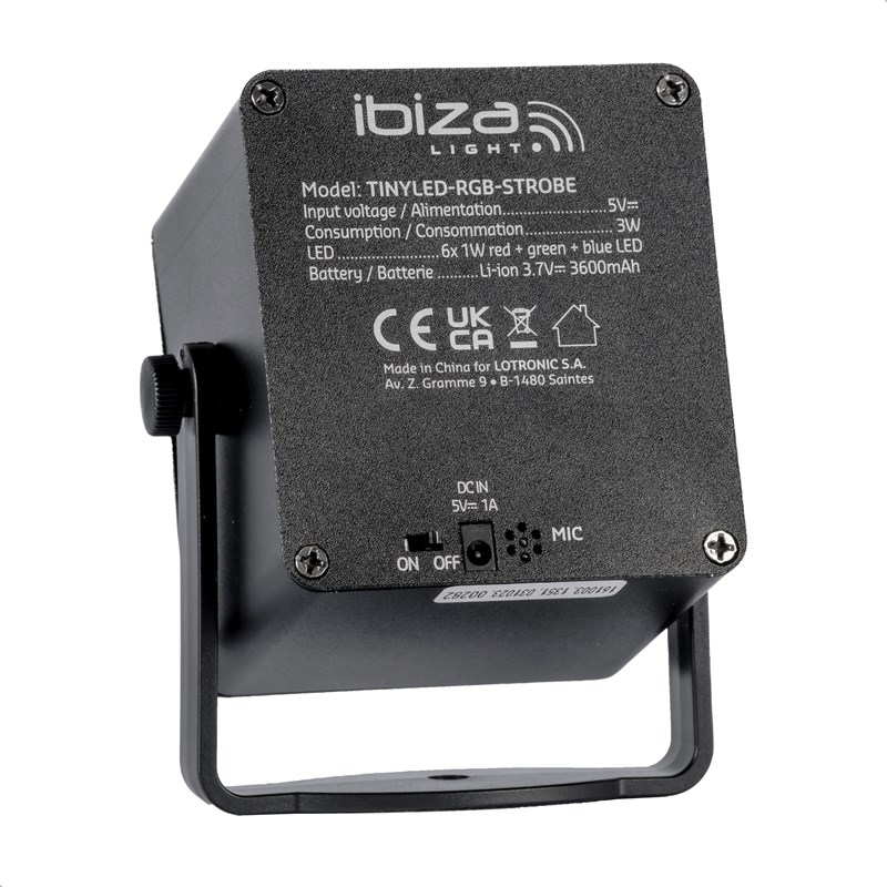 Effet LED STROBE - 6 x 1W RVB - Sur batterie lumière