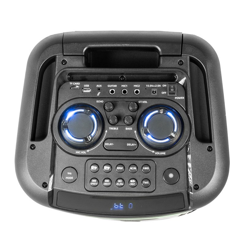 Enceinte BT autonome 800W - 12'' - Micro filaire, Trolley & LED auxiliere