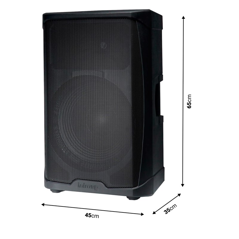 Enceinte amplifiée 15" Bluetooth 1300 W – dimensions Gemini GD-215PRO