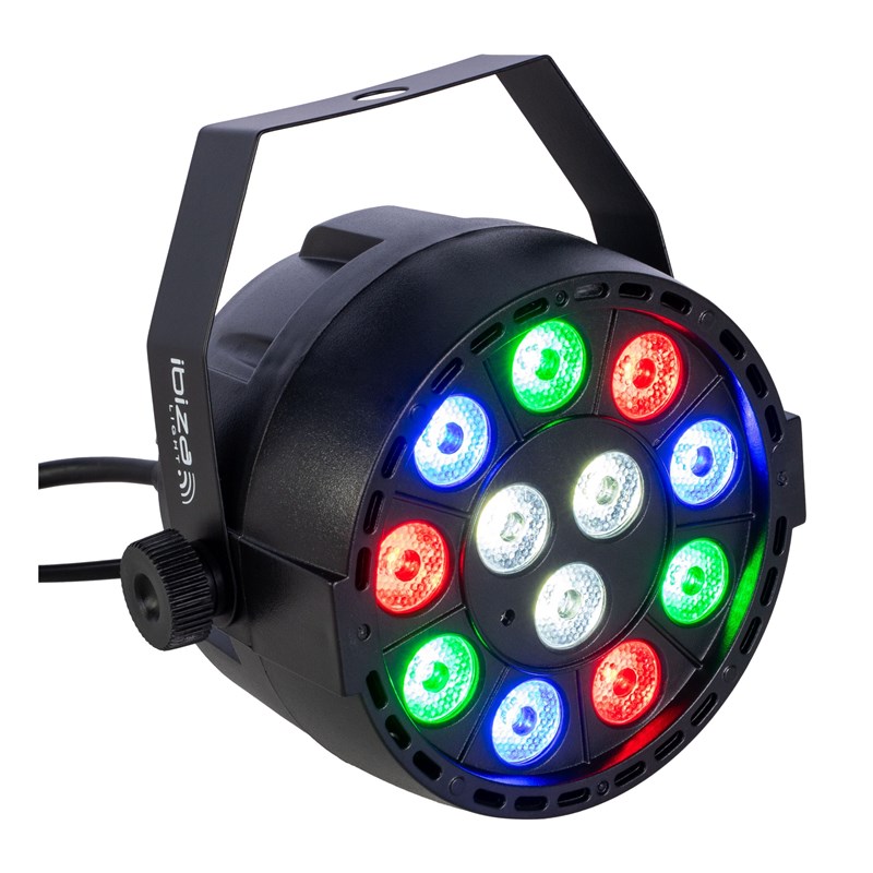 Projecteur PAR LED - 12 x 1W RVBB - Télécommande incluse compact