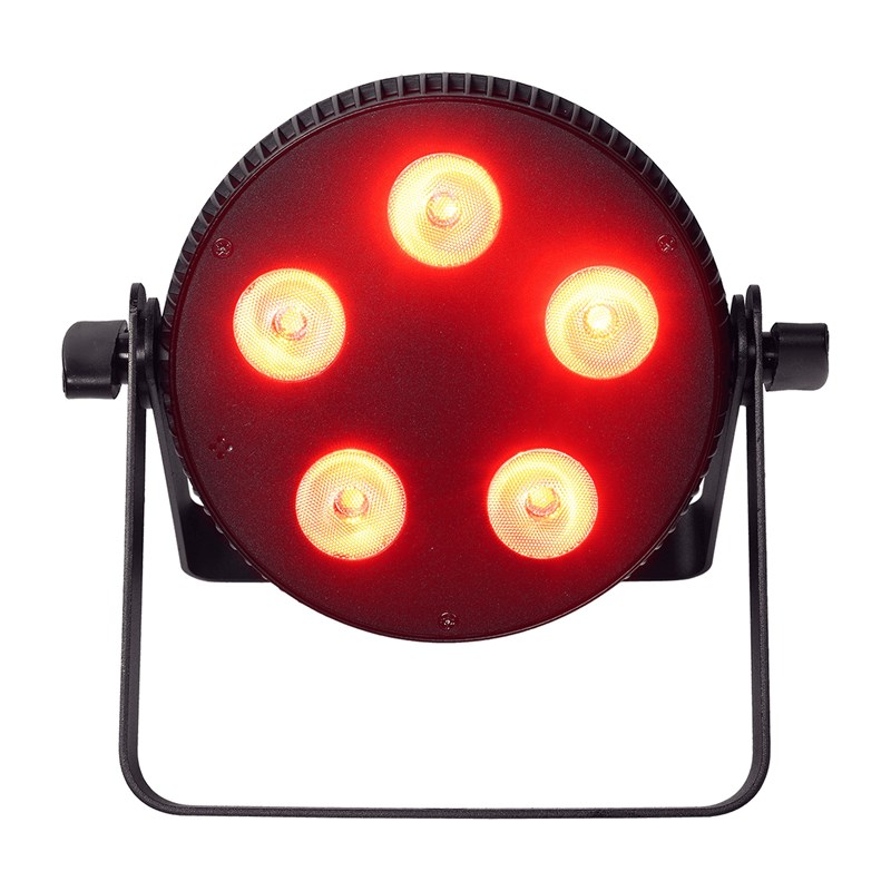 Projecteur LED RGBW 5x10W - DMX - lyre & télécommande - LCD