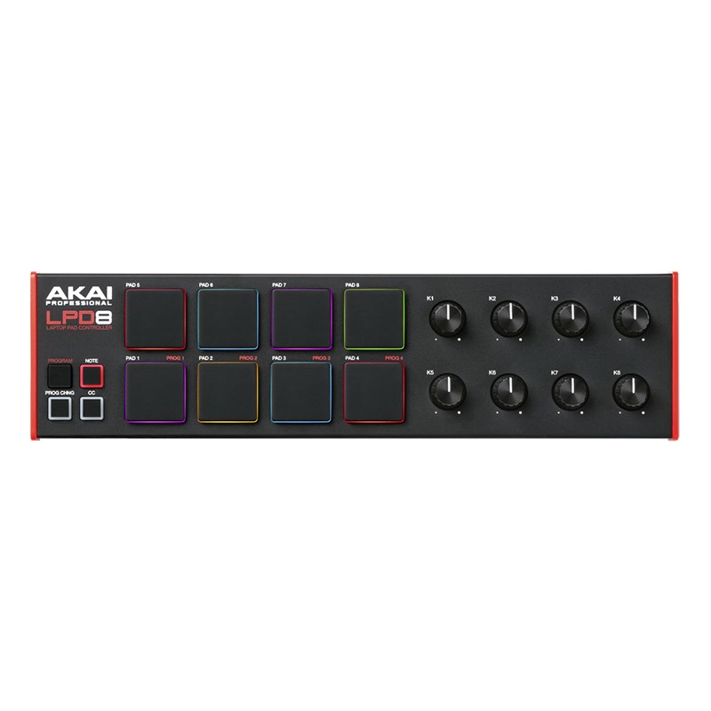 Contrôleur MIDI compact - 8 pads RVB + 8 potards USB - studio