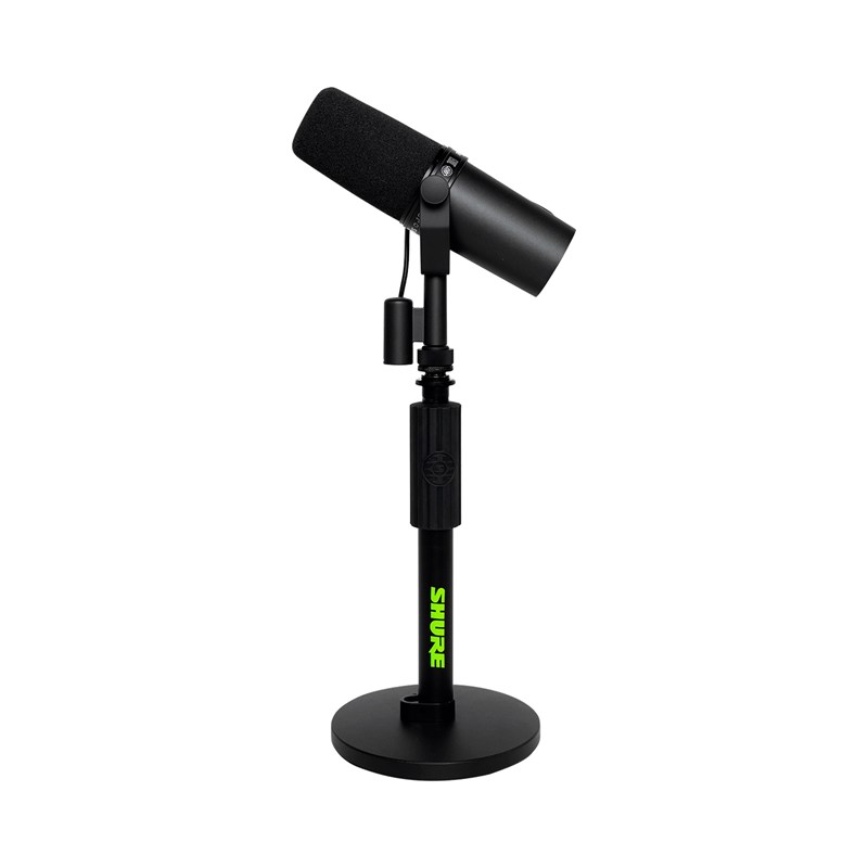Pied de micro réglable noir - Base ronde annonce