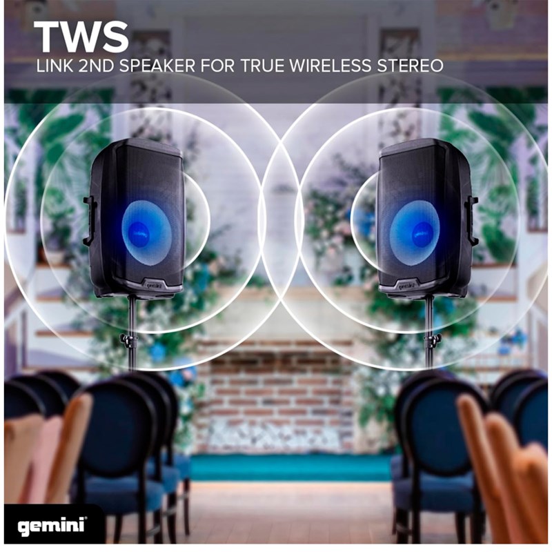 Pack enceinte active 15" 2000W LED Bluetooth - TWS