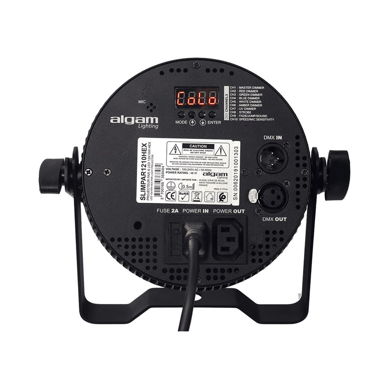 Projecteur LED plat 12x10W HEX - IR - DMX - lyre - affichage