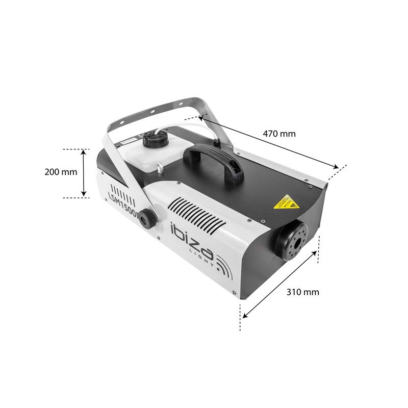 Machine à fumée pro 1500W - DMX, programmable, 2 télécommandes accessoire