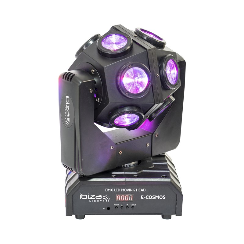 Effet de lumière Lyre DMX à LED RGBW 4-en-1 Ibiza Light E-COSMOS 12x10W