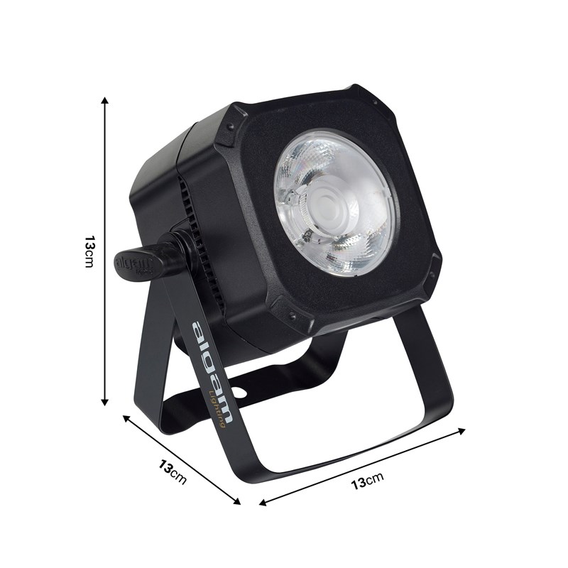 Projecteur PAR COB LED WASH 30W RGB Compact - Algam Lighting LAL MINIPARCOB30-RGB dimensions