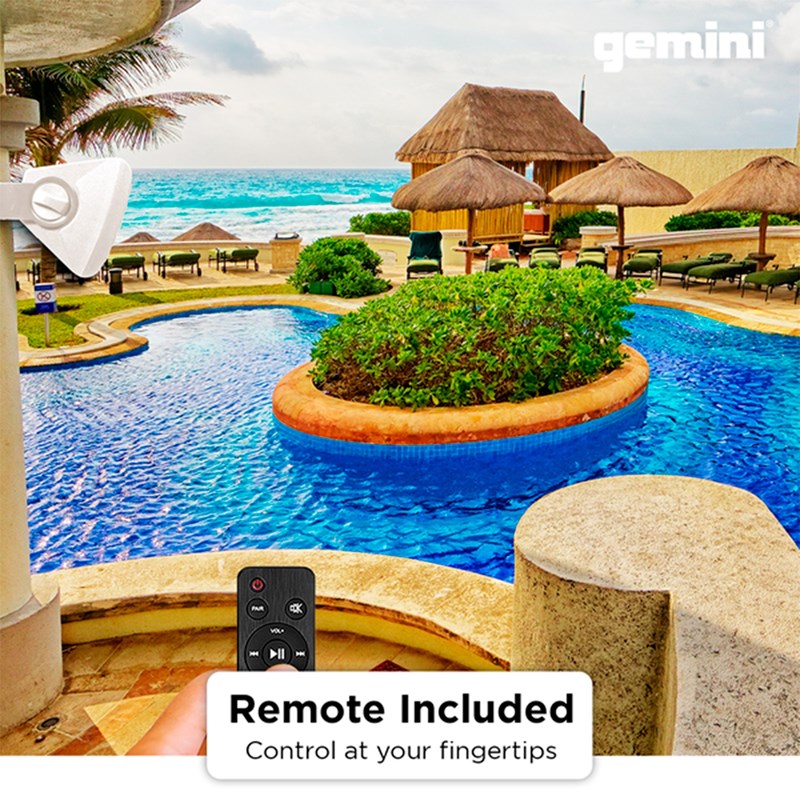 Paire d'enceintes extérieures 300W - Bluetooth - IP44 télécommande