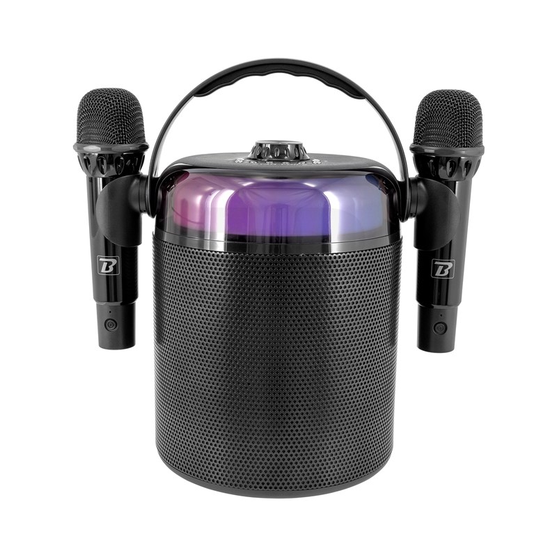 Enceinte karaoké portable Bluetooth à LED - 2 micros soirée