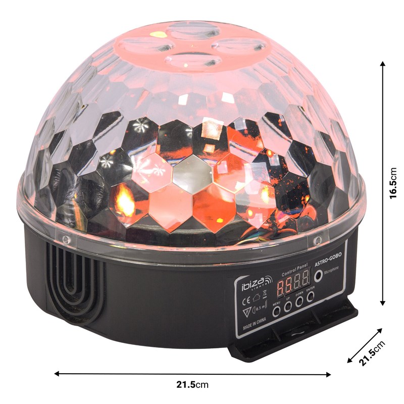 Effet lumière combiné Astro Gobo LED RGBW 2-en-1 - IBIZA ASTRO GOBO dimensions