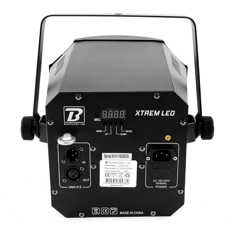 Jeu de lumière LED 3-en-1 - Derby, Moonflower & Strobe - BoomTone DJ - XTREM LED arrière