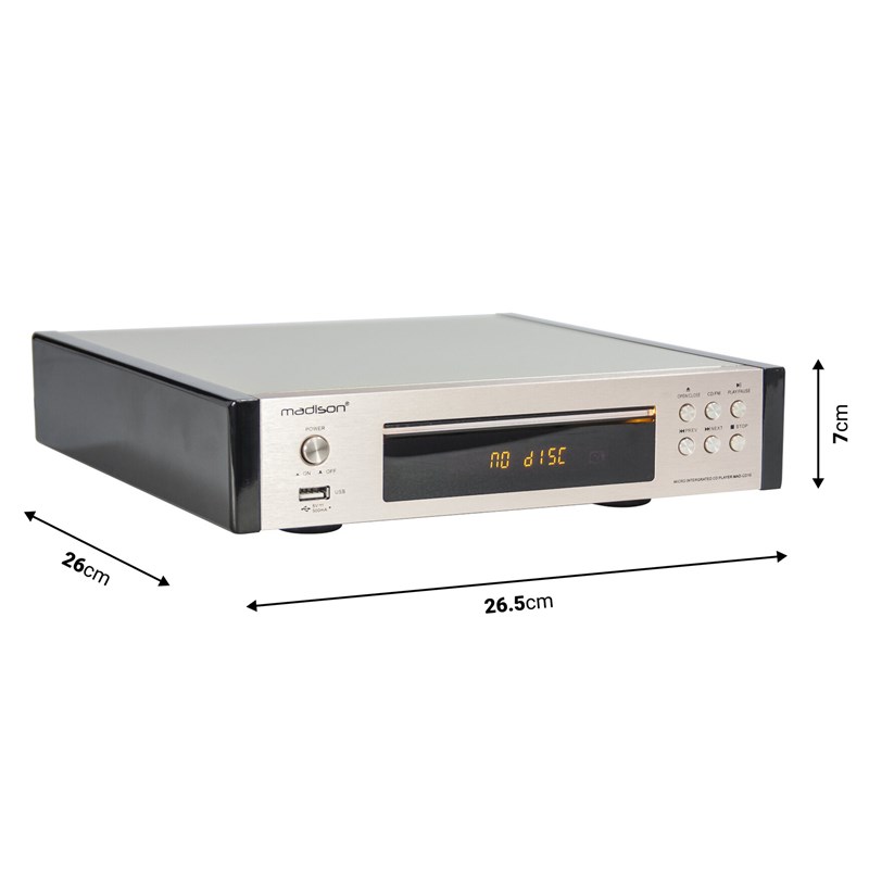 Lecteur CD MP3 avec tuner FM 30 mémoires et télécommande - Peakser dimensions
