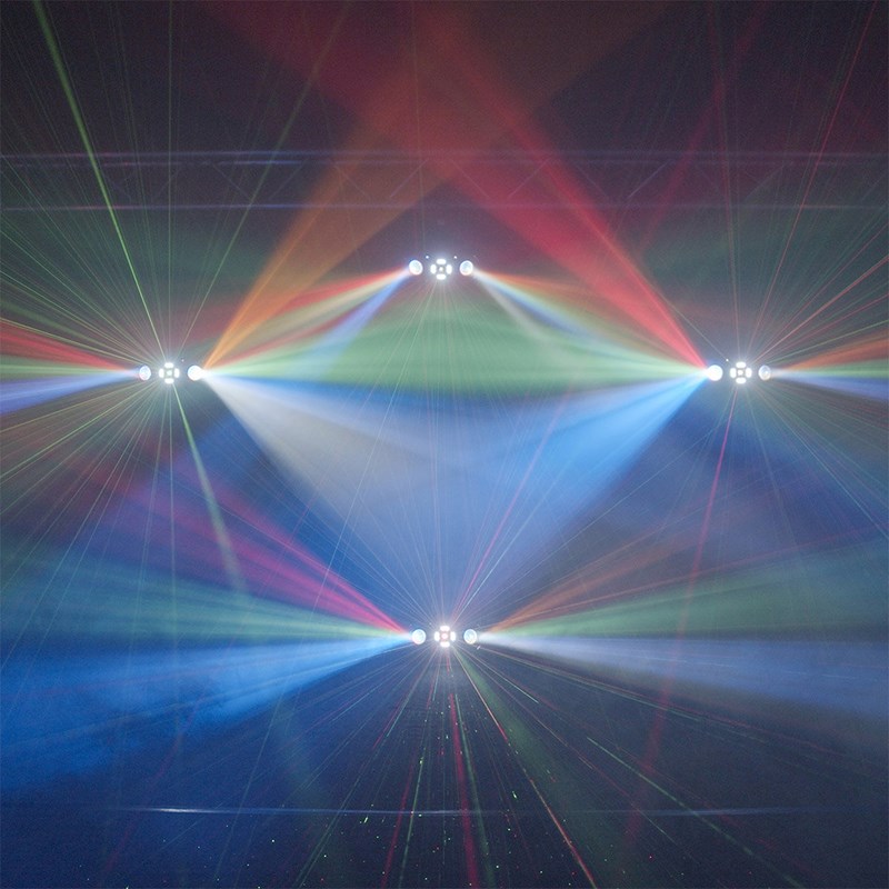 Jeu Lumières RGBWA Moon Strobe Laser - DMX Télécommande