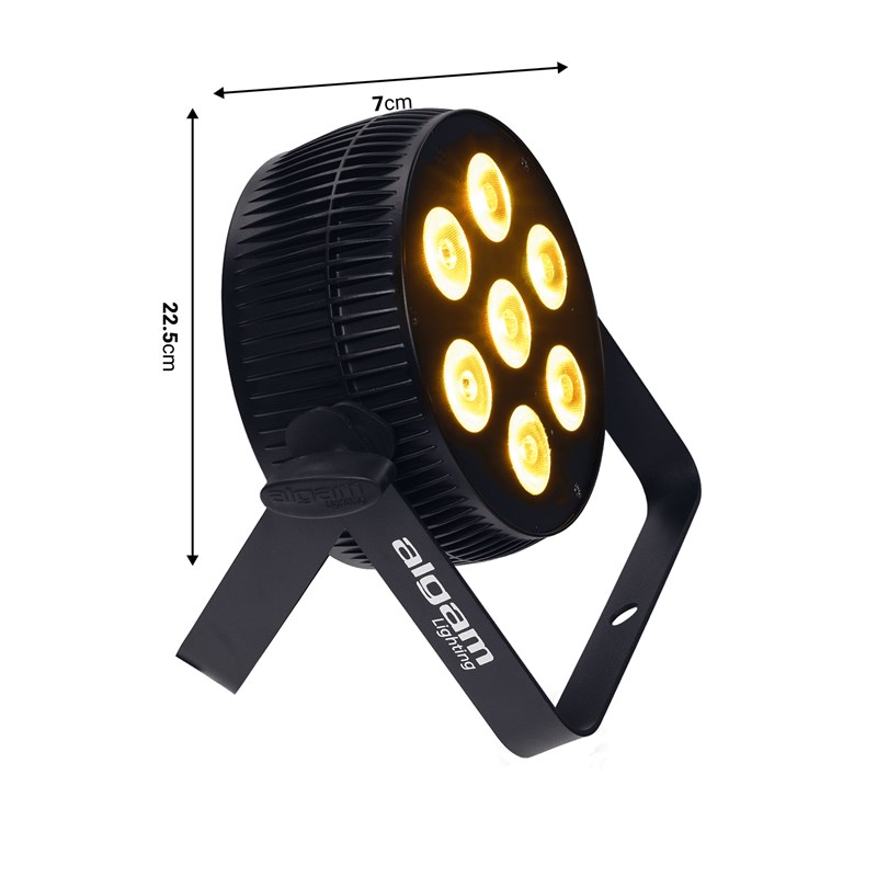 Projecteur PAR LED - 7x10W 6-en-1 RGBWAU dimensions