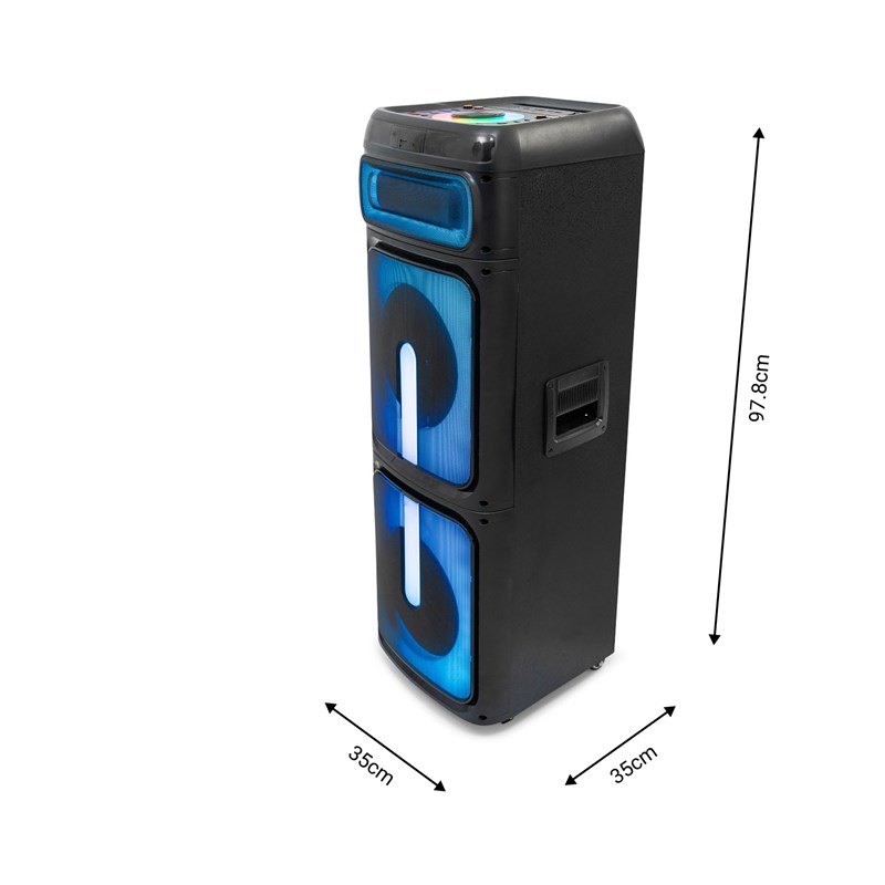 Enceinte standup 1400W LED Bluetooth dimensions
