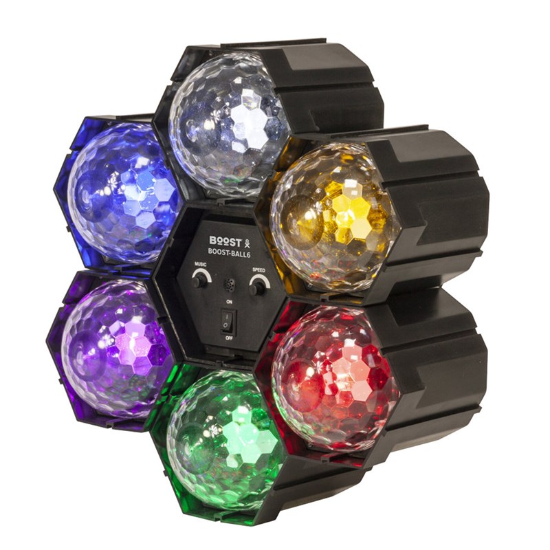 Séquenceur lumière 6 Astros LED multicolores - Auto/Musique