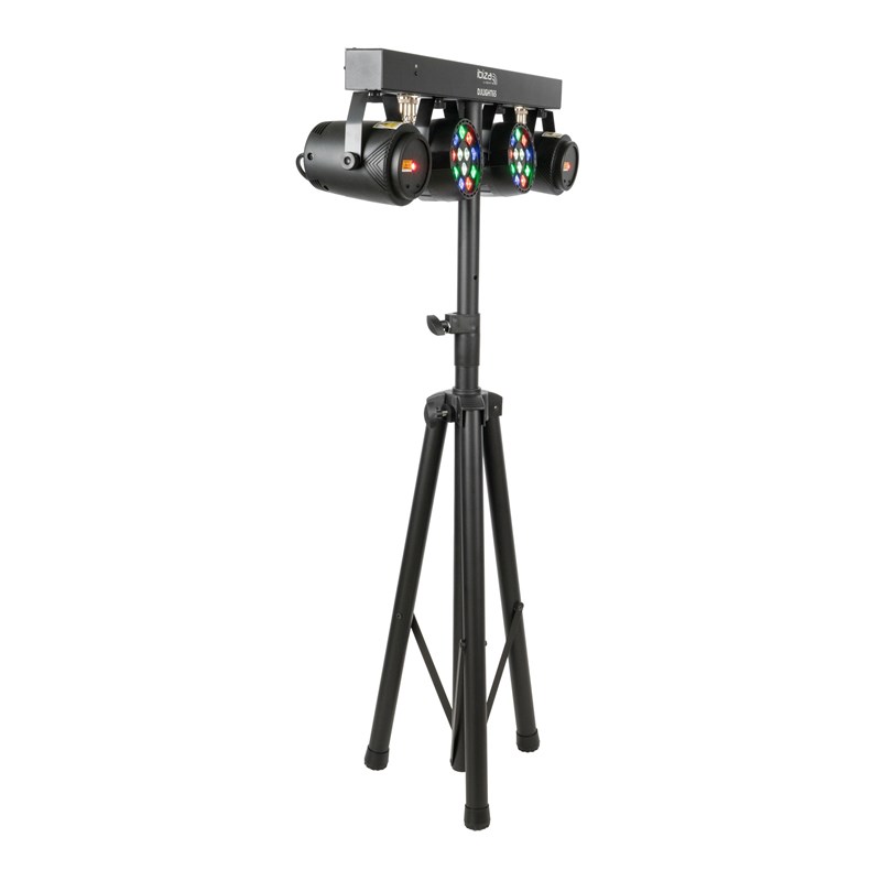 Set lumière complet - 2 PAR RVBB + 2 lasers + trépied & télécommande