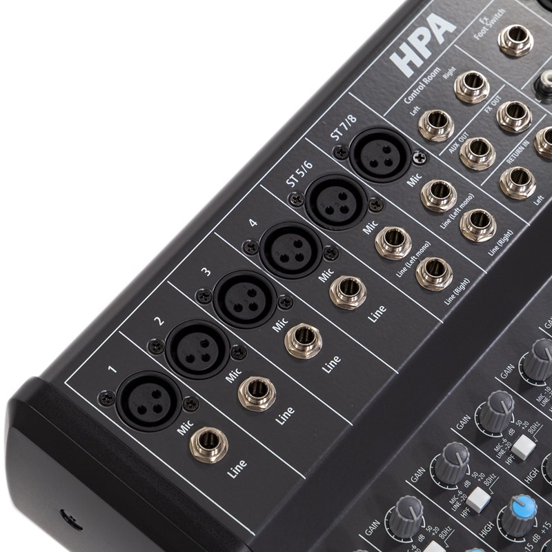 Console de mixage 8 canaux - connectiques