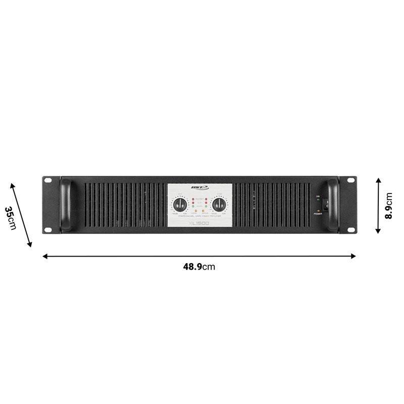 Amplificateur 2x750W RMS/4Ohms pro classe H - dimensions