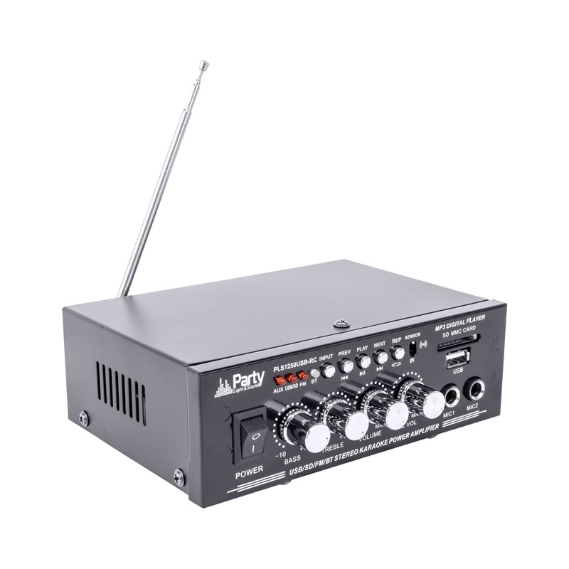 Amplificateur Karaoké 2x25W - BT, USB/SD & FM - Télécommande incluse party