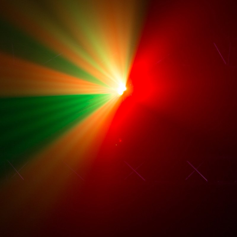 Jeu de lumière 4-en1 - Stroboscope Derby Gobos Laser lumineux